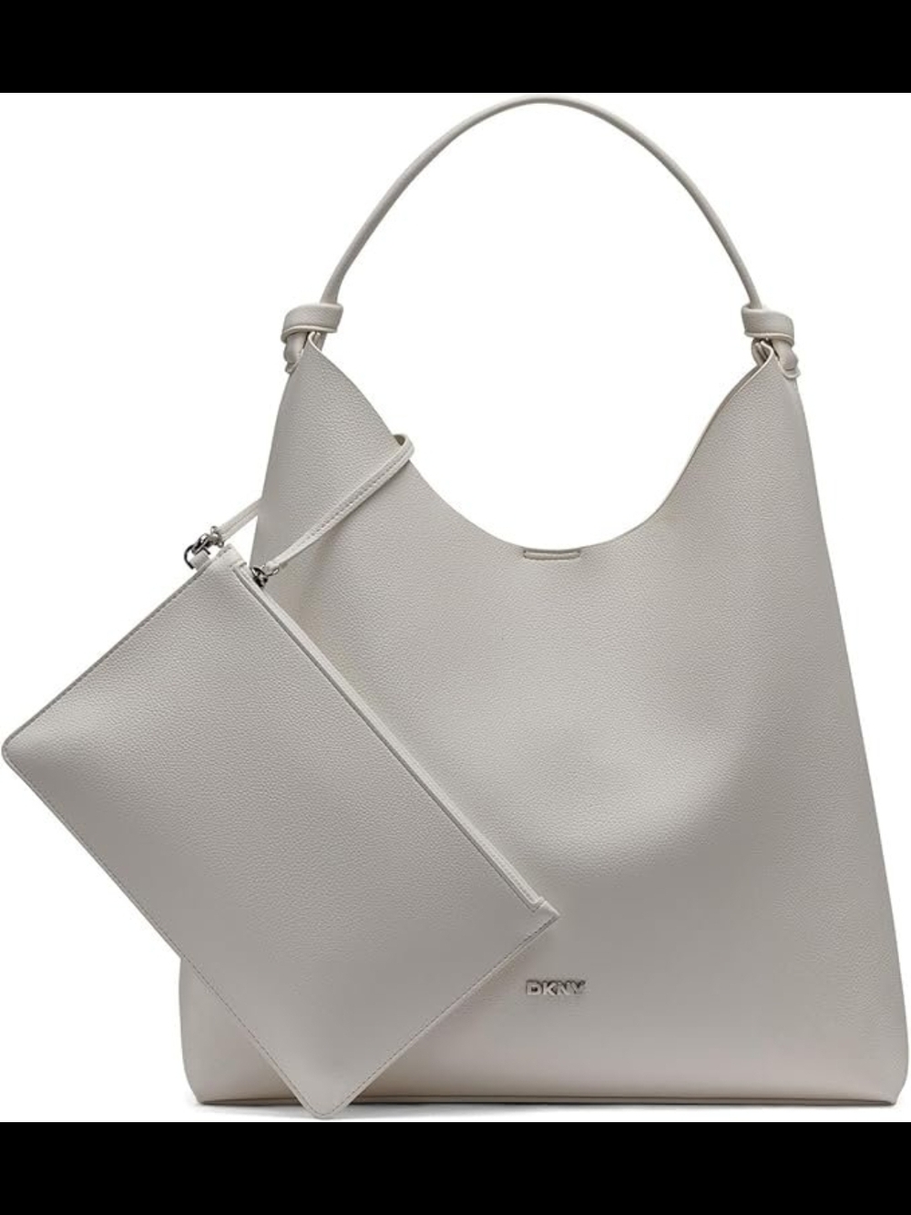 DKNY Pebbled Leather Shoulder Paula Hobo in Marshmallow Brand New